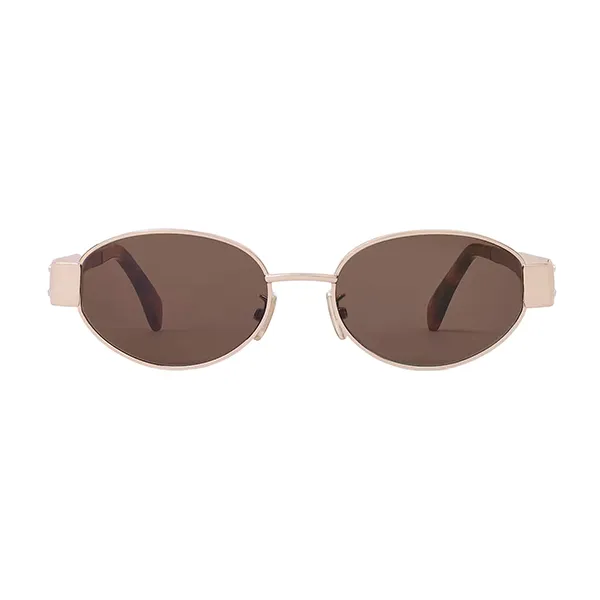 Kính Mát Unisex Celine Triomphe Metal Sunglasses CL40235U 28E Màu Vàng Hồng - Kính mắt - Vua Hàng Hiệu