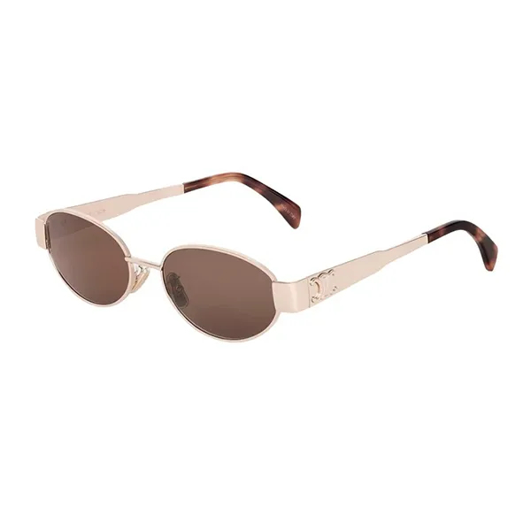 Kính Mát Unisex Celine Triomphe Metal Sunglasses CL40235U 28E Màu Vàng Hồng - Kính mắt - Vua Hàng Hiệu