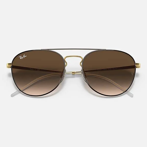 Kính Mát Unisex Rayban Sunglasses RB 3589 905513 55 Màu Nâu/Gold - Kính mắt - Vua Hàng Hiệu