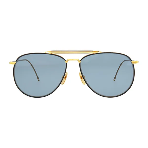 Kính Mát Unisex Thom Browne Pilot Frame Sunglasses TB015LTD NVY GLD62 Màu Xanh Vàng - Kính mắt - Vua Hàng Hiệu