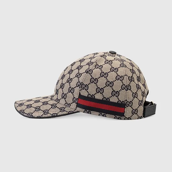 Mũ Nam Gucci GG Original Canvas Baseball Hat With Web 696845 4HAQQ 4068 Màu Be Họa Tiết Size XL