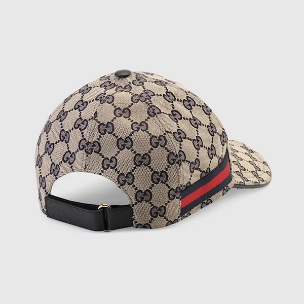 Mũ Nam Gucci GG Original Canvas Baseball Hat With Web 696845 4HAQQ 4068 Màu Be Họa Tiết Size XL