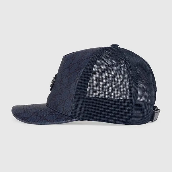 Mũ Nam Gucci GG Supreme Baseball Hat ‎733927 4HAXN 8468 Màu Xanh Navy Size S