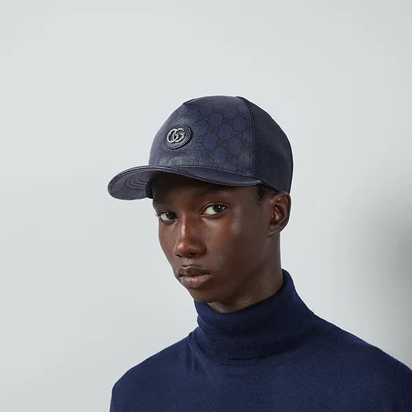 Mũ Nam Gucci GG Supreme Baseball Hat ‎733927 4HAXN 8468 Màu Xanh Navy Size S