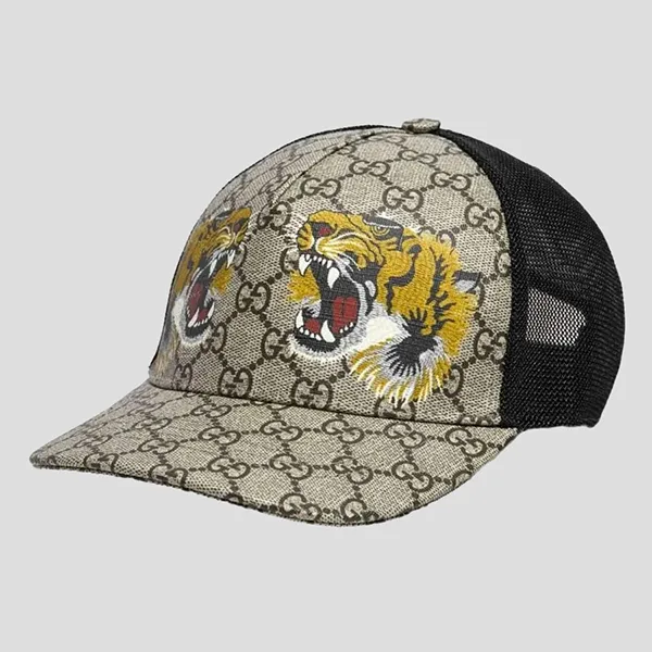 Mũ Nam Gucci Tigers GG Baseball Hat 426887 4HB13 2160 Màu Be Đen Size S