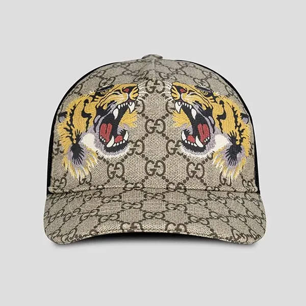 Mũ Nam Gucci Tigers GG Baseball Hat 426887 4HB13 2160 Màu Be Đen Size S