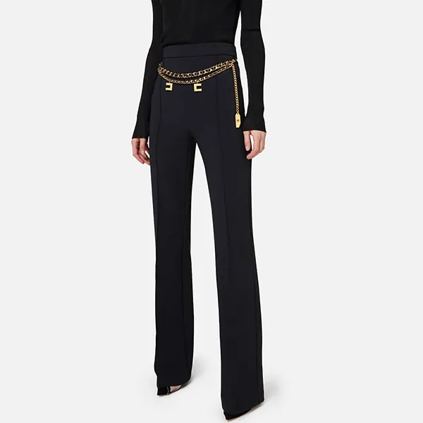 Quần Dài Nữ Elisabetta Franchi PAT3546E3 Màu Đen Size 40