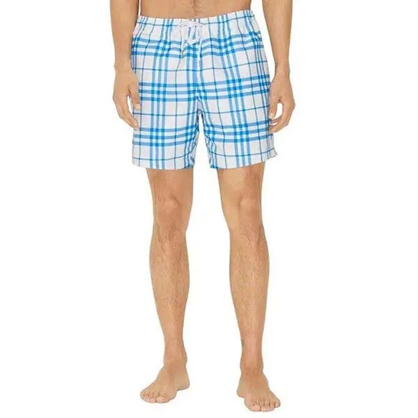 Quần Short Nam Burberry Checked Shorts 8066243 Màu Xanh Blue Size S