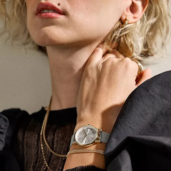 Set Đồng Hồ Nữ Skagen Signatur Lille Silver Stainless Steel Mesh Watch And Bracelet SKW3153SET Màu Bạc