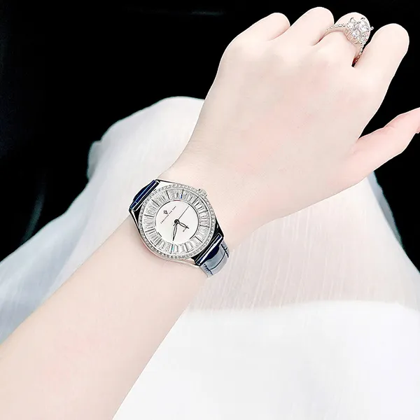 Set Đồng Hồ Và Vòng Đeo Tay Nữ Christian Van Sant Luna 33mm Màu Xanh Trắng