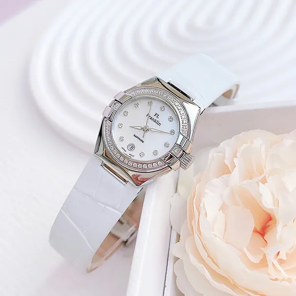 Set Đồng Hồ Và Vòng Đeo Tay Nữ FL Franklin Quartz Watch FL42210 Màu Trắng