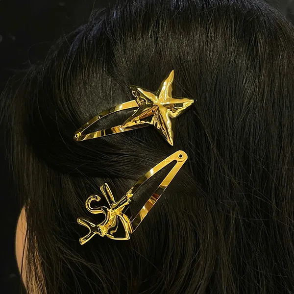 Set Kẹp Tóc Yves Saint Laurent YSL And Star Hair Clip Màu Vàng