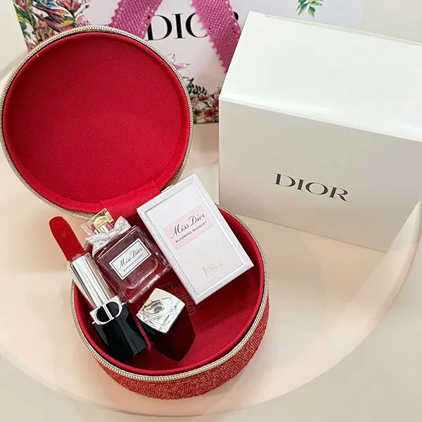 Set Nước Hoa Dior Miss Dior Blooming Gift Set 4 Món (Nước Hoa Blooming Bouquet 5ml + Son Dior Velvet 999 Mini)
