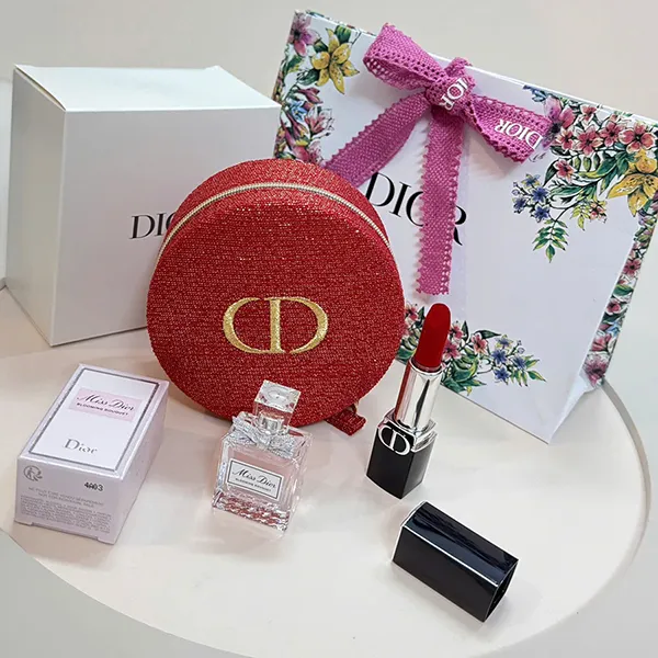 Set Nước Hoa Dior Miss Dior Blooming Gift Set 4 Món (Nước Hoa Blooming Bouquet 5ml + Son Dior Velvet 999 Mini)