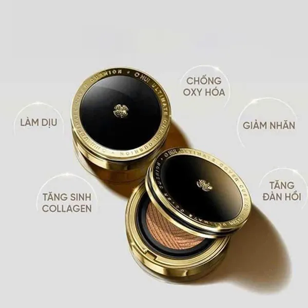 Set Phấn Nước Ohui Ultimate Cover Cushion Satin Finish Gift (Hộp Phấn Chính + 1 Lõi Sơ Cua) Tone Milke Beige C_Mi