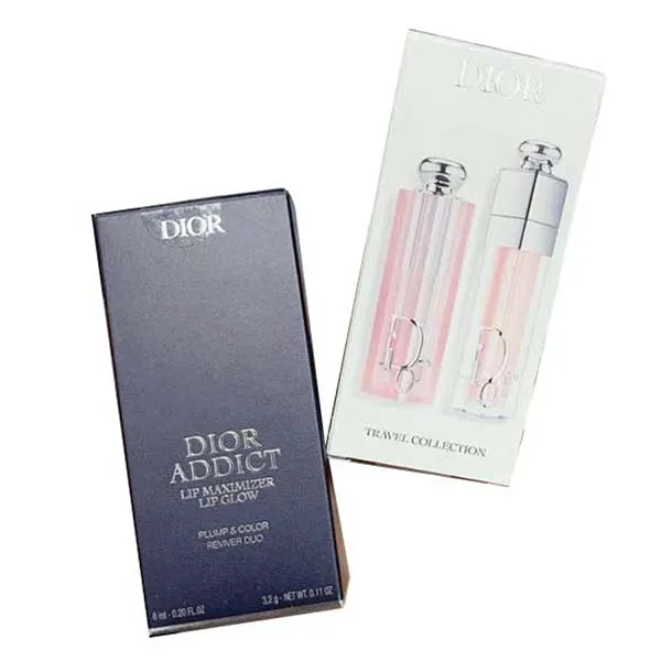 Set Son Dưỡng Dior Addict Lip Glow Balm + Addict Lip Maximizer 001 Pink Màu Hồng - Son Môi - Vua Hàng Hiệu
