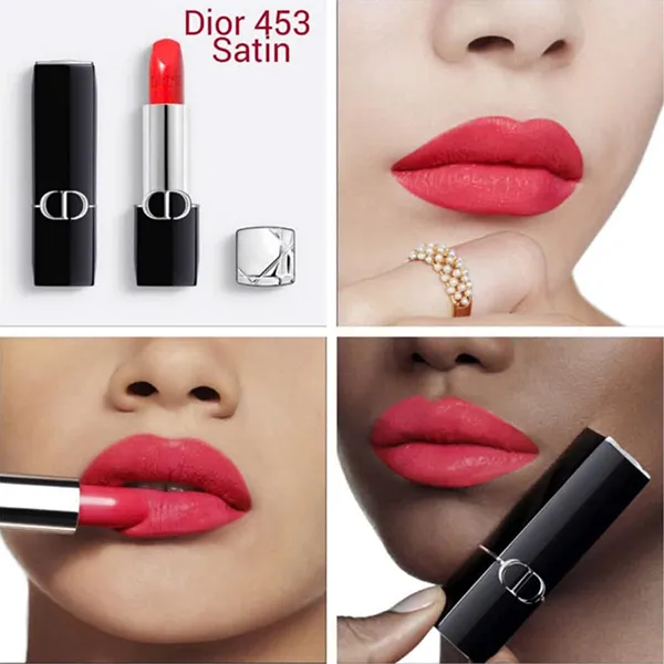 Son Dior 453 Satin Adoree Finish Màu Đỏ Hồng