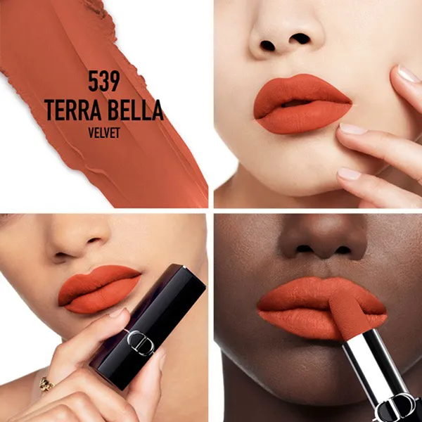 Son Dior Rouge Dior Couture Color Lipstick Velvet Finish 539 Tera Bella Màu Cam Đất