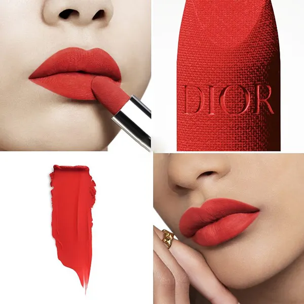 Son Dior Rouge Dior Couture Velvet 888 Strong Red Màu Đỏ Cam - Son Môi - Vua Hàng Hiệu