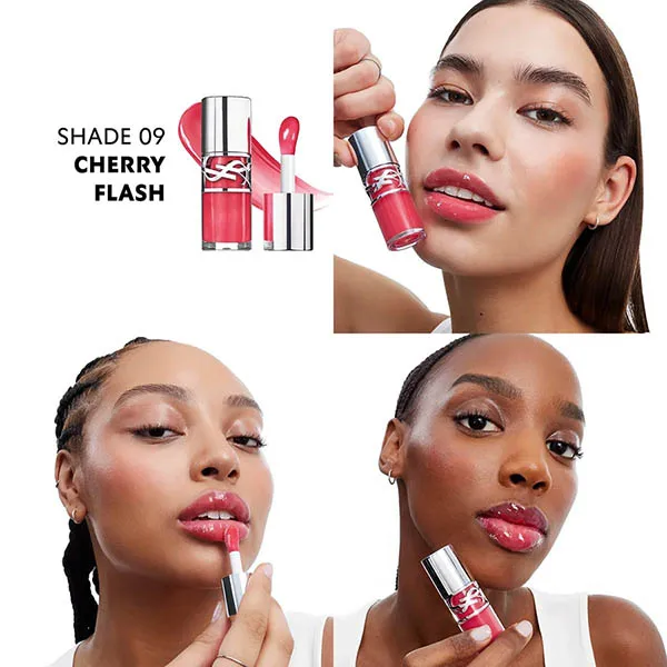 Son Dưỡng Bóng YSL Loveshine Plumping Lip Oil Gloss 09 Cherry Flash Màu Hồng Anh Đào