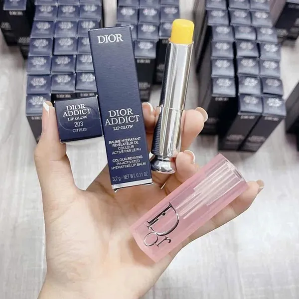 Son Dưỡng Dior Addict Lip Glow 203 Citrus Màu Hồng Nhạt
