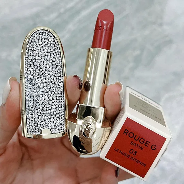 Son Guerlain Rouge G Satin 03 Le Nude Intense Màu Hồng Nâu (Kèm Case)