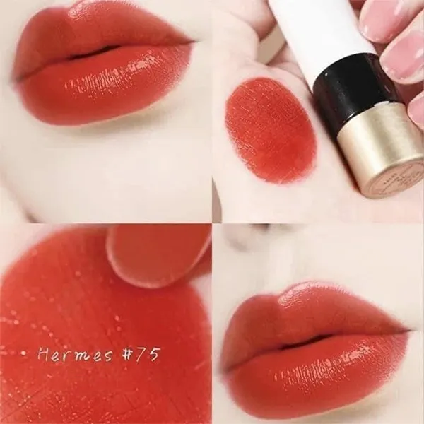 Son Hermès Rouge Amazone 75 Brillant Màu Đỏ Cam