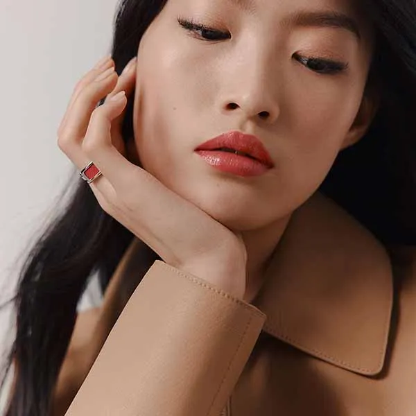 Son Hermès Rouge Hermès Silky Lipstick Shine 21 Rose Épicé Màu Hoa Hồng Khô