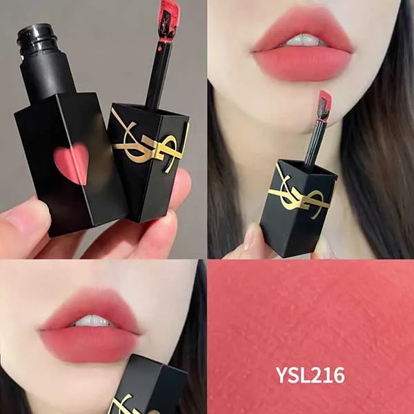 Son Kem YSL The Inks Vinyl Blur 216 Pink Domination Màu Hồng Đất - Son Môi - Vua Hàng Hiệu