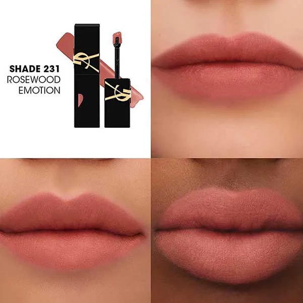 Son Kem YSL The Inks Vinyl Blur 231 Rosewood Emotion Màu Nâu Nude - Son Môi - Vua Hàng Hiệu
