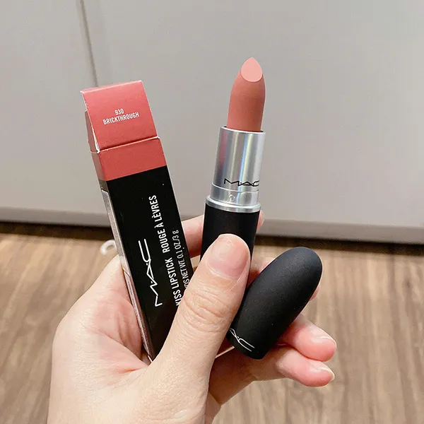 Son Mac Powder Kiss Lipstick 930 Brickthrough Màu Hồng Đất
