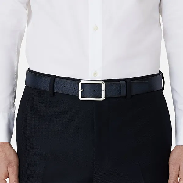 Thắt Lưng Nam Montblanc Frame Shiny Blue/Black Belt Màu Xanh Đen