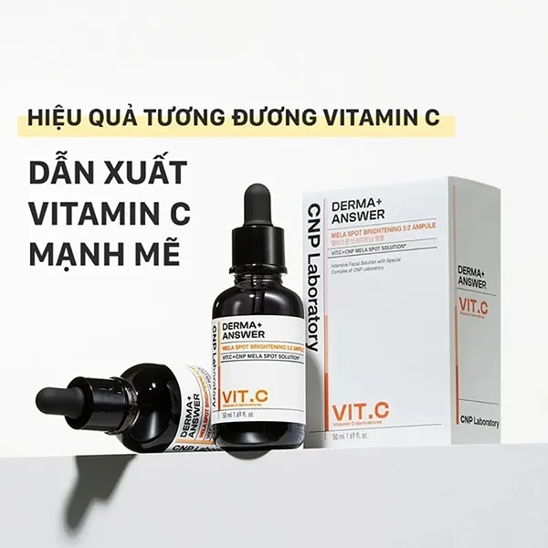 Tinh Chất Dưỡng Da Trắng Sáng CNP Derma Answer Mela Spot Brightening Ampule Vit C 50ml
