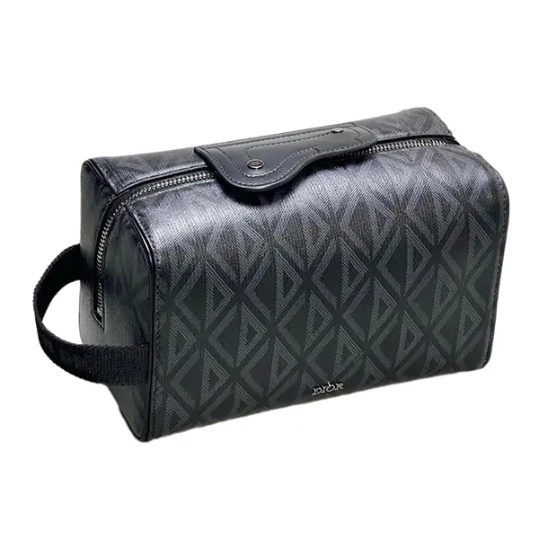 Túi Cầm Tay Dior Lingot Diamond Black CD Toiletry Bag Màu Đen - Túi xách - Vua Hàng Hiệu