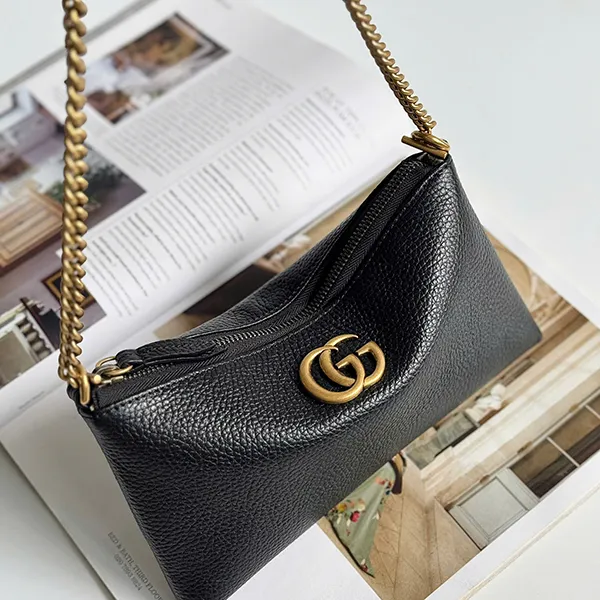 Túi Cầm Tay Nữ Gucci GG Marmont Cellarius Shoulder/ Crossbody Clutch Bag Black 779795 Màu Đen - Túi xách - Vua Hàng Hiệu