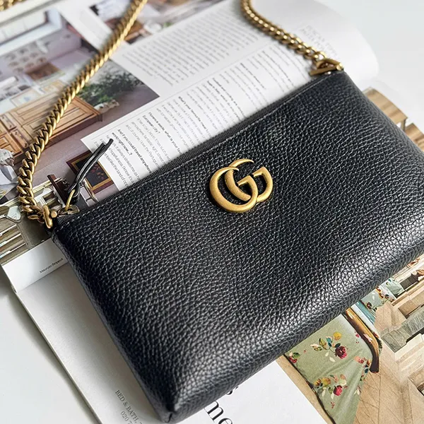 Túi Cầm Tay Nữ Gucci GG Marmont Cellarius Shoulder/ Crossbody Clutch Bag Black 779795 Màu Đen - Túi xách - Vua Hàng Hiệu