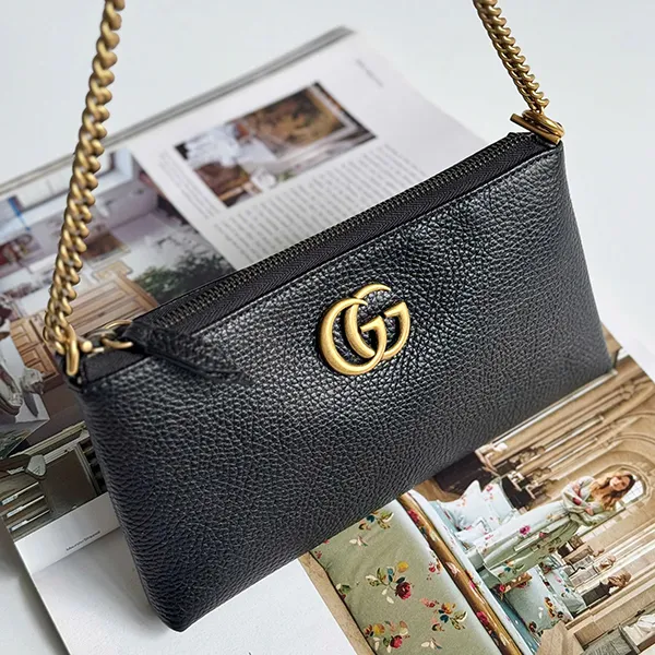 Túi Cầm Tay Nữ Gucci GG Marmont Cellarius Shoulder/ Crossbody Clutch Bag Black 779795 Màu Đen - Túi xách - Vua Hàng Hiệu