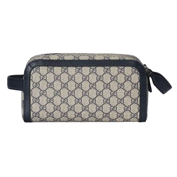 Túi Cầm Tay Nữ Gucci Women's Toiletry Case Interlocking Beige Blue Supreme 730116K9GSN4075 Màu Be Xanh - Túi xách - Vua Hàng Hiệu