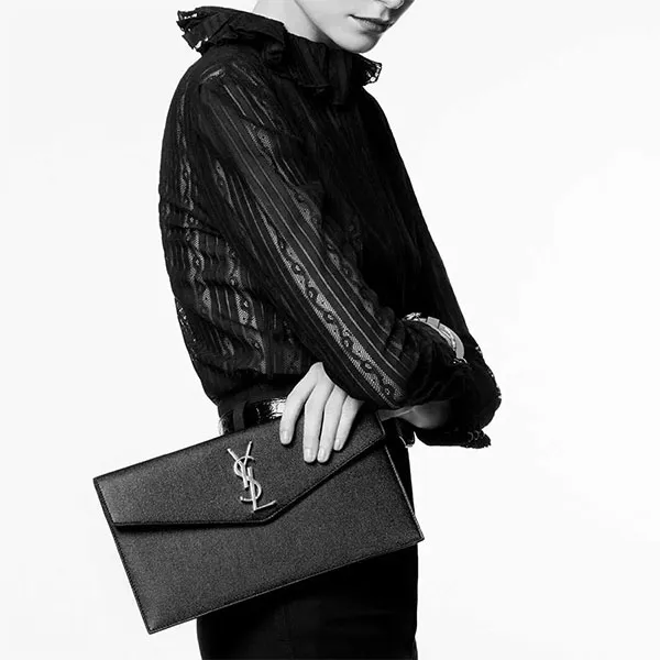 Túi Cầm Tay Nữ Yves Saint Laurent YSL Pouch Clutch Toiletry Bag Màu Đen Màu Đen - Túi xách - Vua Hàng Hiệu