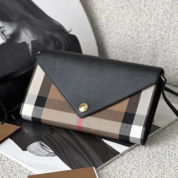 Túi Đeo Chéo Burberry Hannah Multi-Card Crossbody Bag 80731551 Màu Đen Kẻ D-HH - Túi xách - Vua Hàng Hiệu