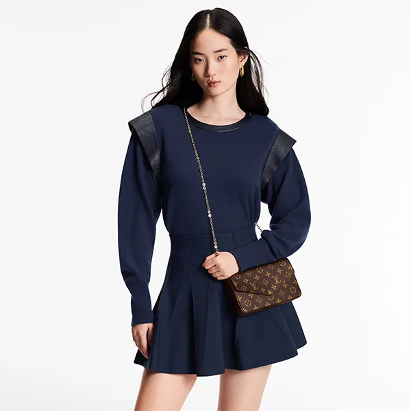 Túi Đeo Chéo Nữ Louis Vuitton LV M61276 Félicie Pochette Monogram Màu Nâu