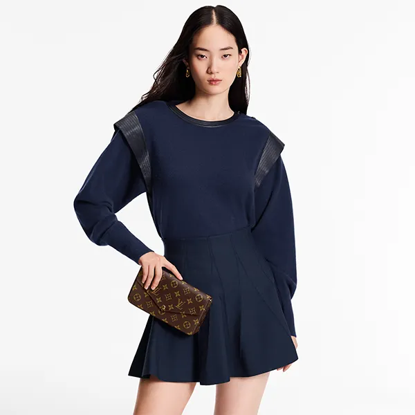 Túi Đeo Chéo Nữ Louis Vuitton LV M61276 Félicie Pochette Monogram Màu Nâu