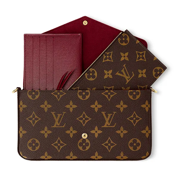 Túi Đeo Chéo Nữ Louis Vuitton LV M61276 Félicie Pochette Monogram Màu Nâu