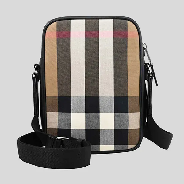 Túi Đeo Chéo Nam Burberry Men's Paddy Check Crossbody Bag Taupe Brown 80845581 Phối Màu