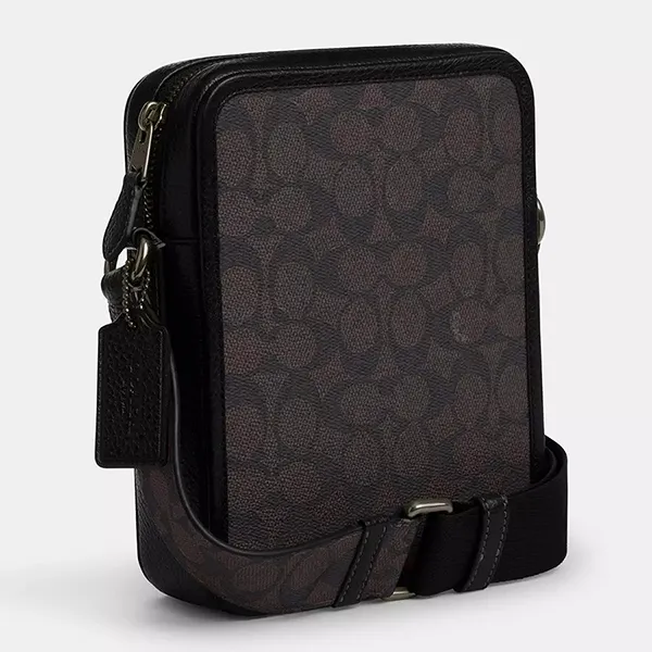 Túi Đeo Chéo Nam Coach Sullivan Crossbody Bag In Signature Canvas CAT78 Màu Nâu Đen