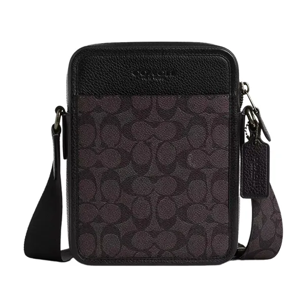 Túi Đeo Chéo Nam Coach Sullivan Crossbody Bag In Signature Canvas CAT78 Màu Nâu Đen