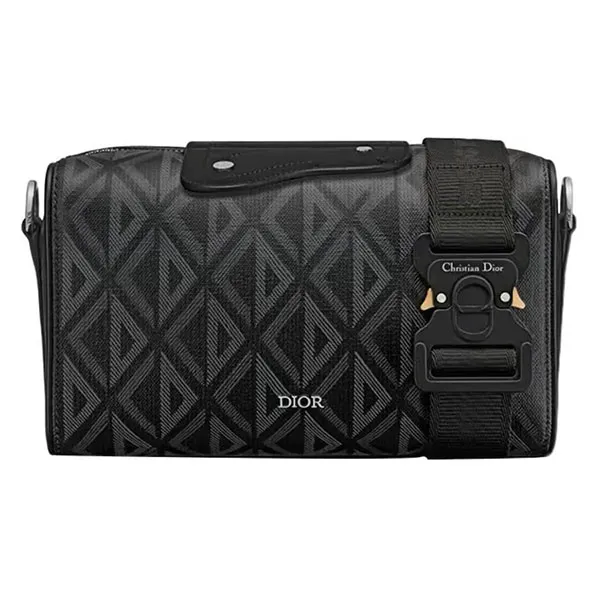 Túi Đeo Chéo Nam Dior Lingot 22 Bag Black CD Diamond Canvas 1ADPO249CDP-H43E Màu Đen - Túi xách - Vua Hàng Hiệu