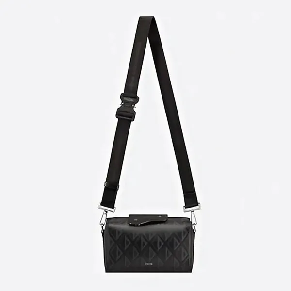 Túi Đeo Chéo Nam Dior Lingot 22 Bag Black CD Diamond Canvas 1ADPO249CDP-H43E Màu Đen - Túi xách - Vua Hàng Hiệu