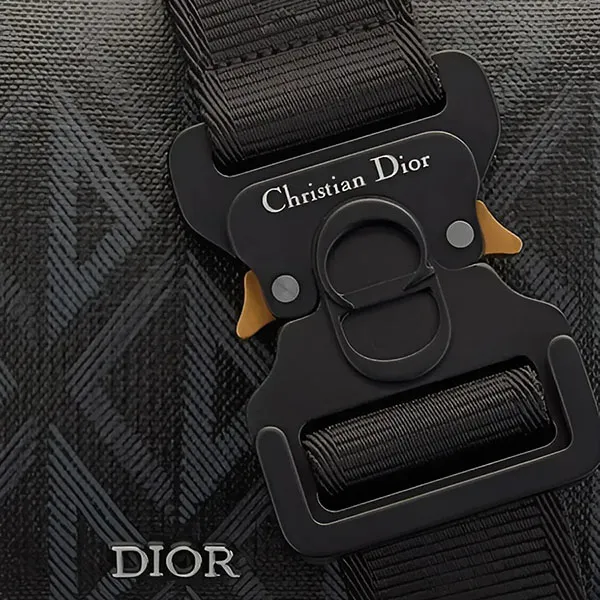 Túi Đeo Chéo Nam Dior Lingot 22 Bag Black CD Diamond Canvas 1ADPO249CDP-H43E Màu Đen - Túi xách - Vua Hàng Hiệu