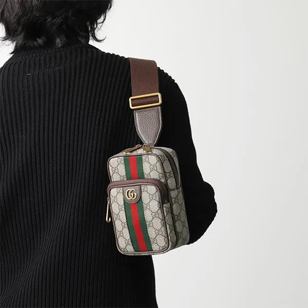 Túi Đeo Chéo Nam Gucci GG Ophidia Logo Crossbody Bag Màu Nâu Be - Túi xách - Vua Hàng Hiệu